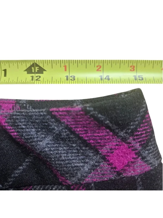 Chadwicks 8 Tall Black Gray Pink Plaid Wool A Line Skirt - Picture 6 of 9